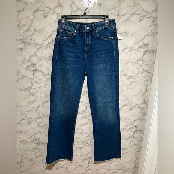 Mavi Jeans Victoria High Waist Distressed Raw Hem Wide Leg Jeans - Picture 2 of 10